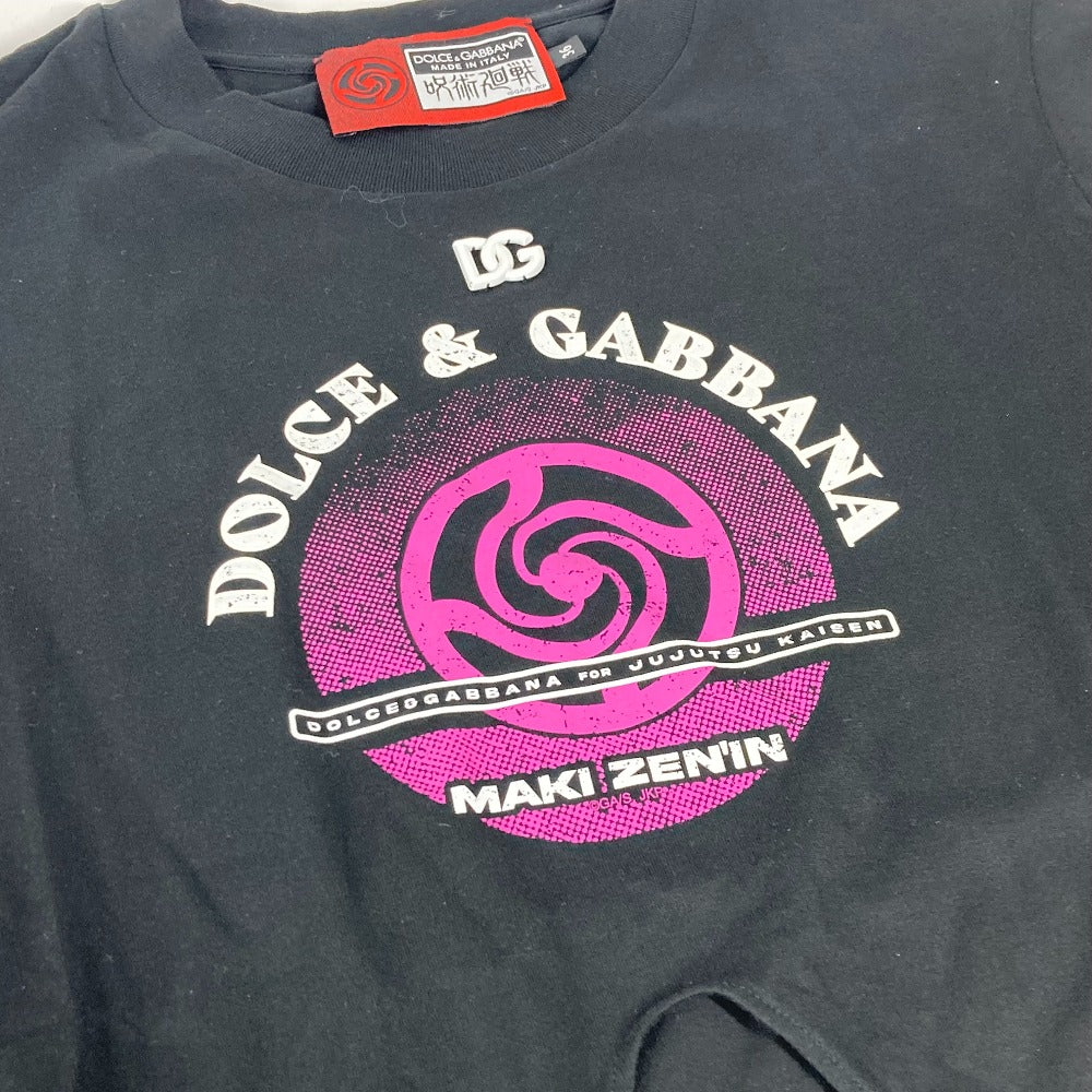 DOLCE&GABBANA Short sleeve T-shirt cotton black Jujutsu Kaisen Cropped T-shirt Zen'in Maki Women 36 Used Authentic