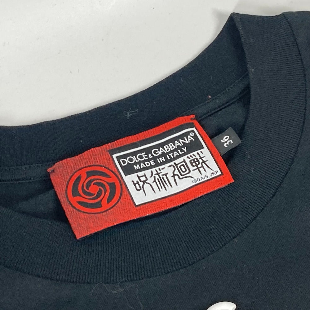 DOLCE&GABBANA Short sleeve T-shirt cotton black Jujutsu Kaisen Cropped T-shirt Zen'in Maki Women 36 Used Authentic