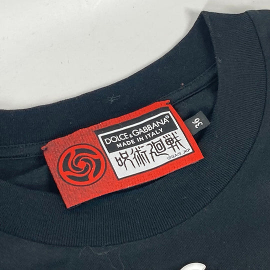 DOLCE&GABBANA Short sleeve T-shirt cotton black Jujutsu Kaisen Cropped T-shirt Zen'in Maki Women 36 Used Authentic