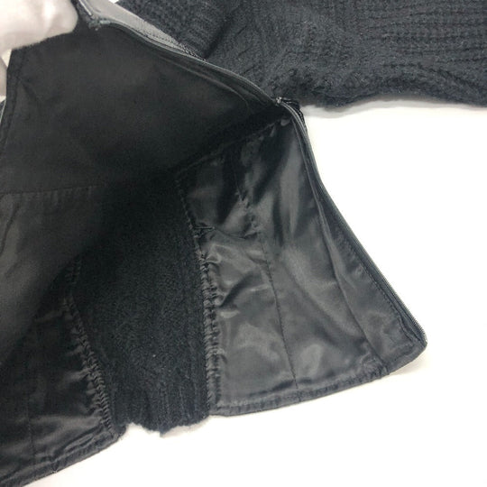DOLCE&GABBANA sweater wool black Cable knit patent leather Women Used Authentic