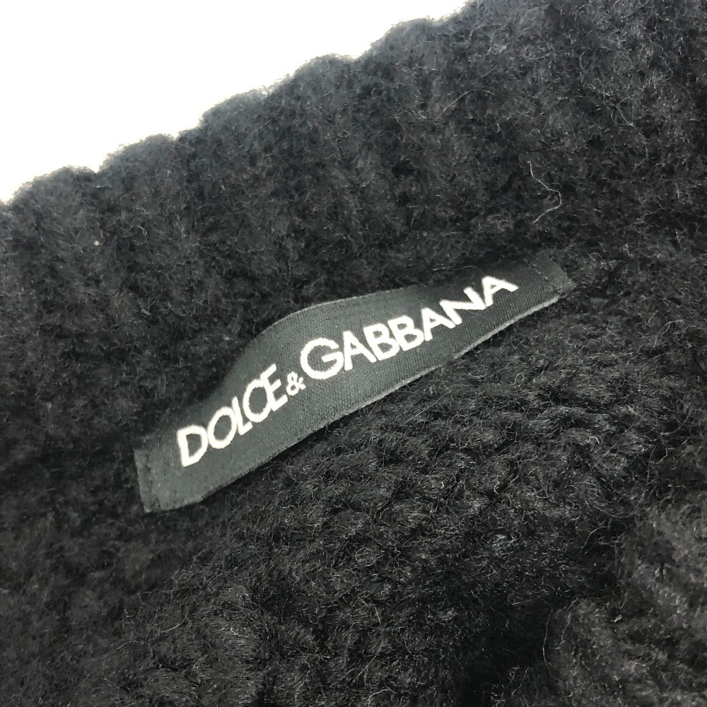 DOLCE&GABBANA sweater wool black Cable knit patent leather Women Used Authentic