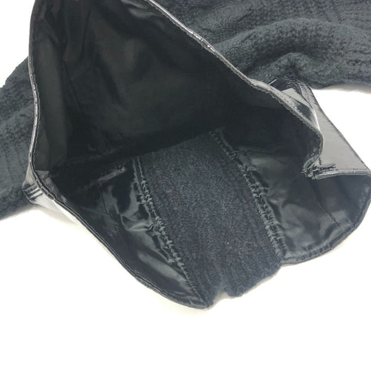 DOLCE&GABBANA sweater wool black Cable knit patent leather Women Used Authentic