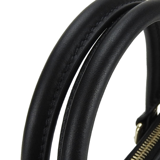 GUCCI Handbag 449654 leather black Micro Guccisima Women Used Authentic