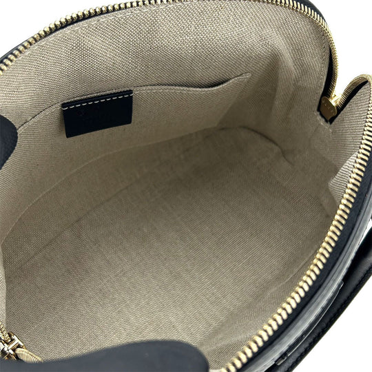GUCCI Handbag 449654 leather black Micro Guccisima Women Used Authentic