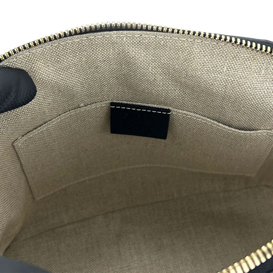 GUCCI Handbag 449654 leather black Micro Guccisima Women Used Authentic