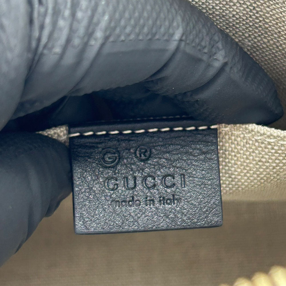 GUCCI Handbag 449654 leather black Micro Guccisima Women Used Authentic