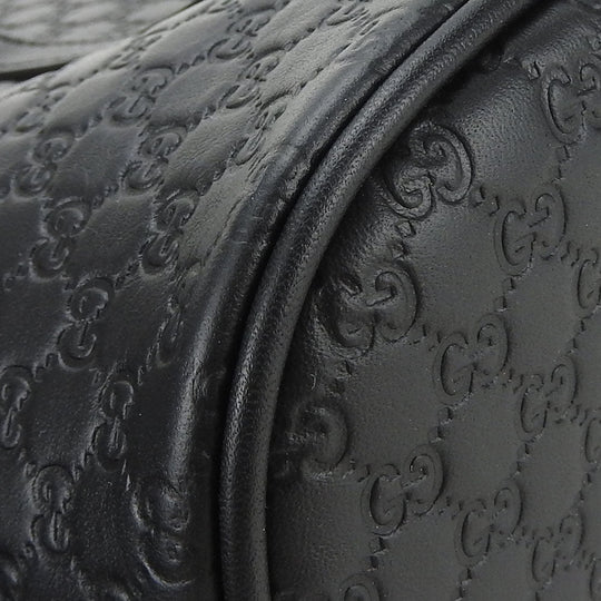 GUCCI Handbag 449654 leather black Micro Guccisima Women Used Authentic