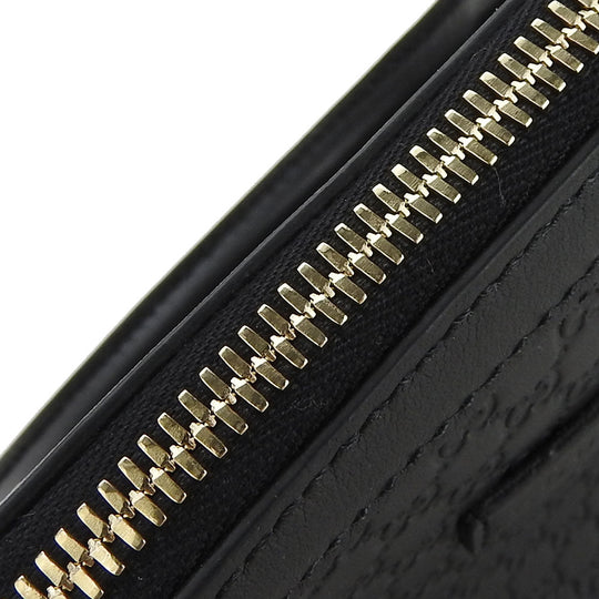 GUCCI Handbag 449654 leather black Micro Guccisima Women Used Authentic