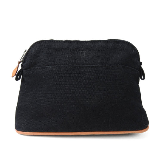 HERMES Pouch canvas black Bored pouch unisex(Unisex) Used Authentic