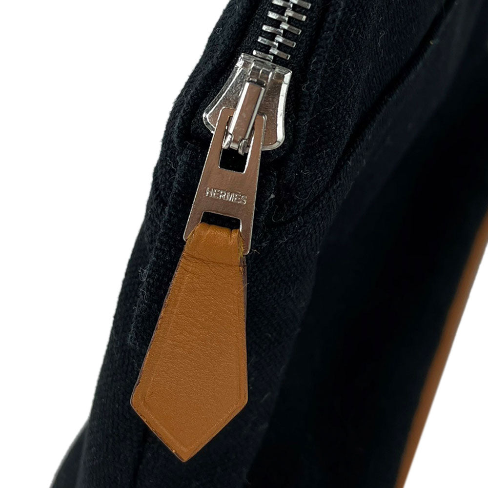 HERMES Pouch canvas black Bored pouch unisex(Unisex) Used Authentic