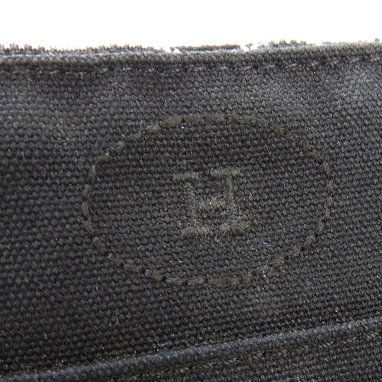 HERMES Pouch canvas black Bored pouch unisex(Unisex) Used Authentic