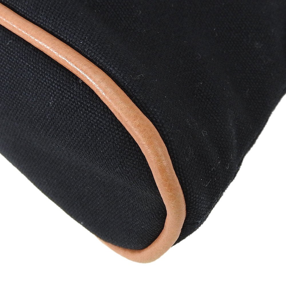 HERMES Pouch canvas black Bored pouch unisex(Unisex) Used Authentic