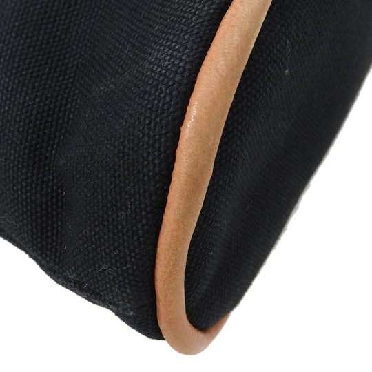 HERMES Pouch canvas black Bored pouch unisex(Unisex) Used Authentic