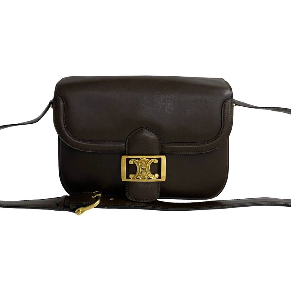 CELINE Shoulder Bag leather Brown