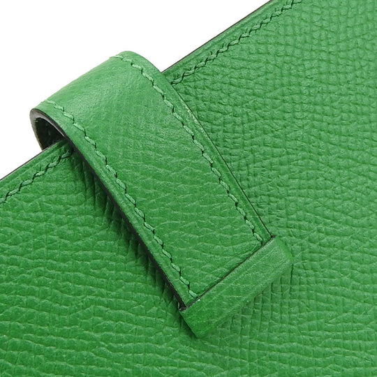 HERMES Long Wallet Purse Epsom Bamboo Beansufla Women Used Authentic