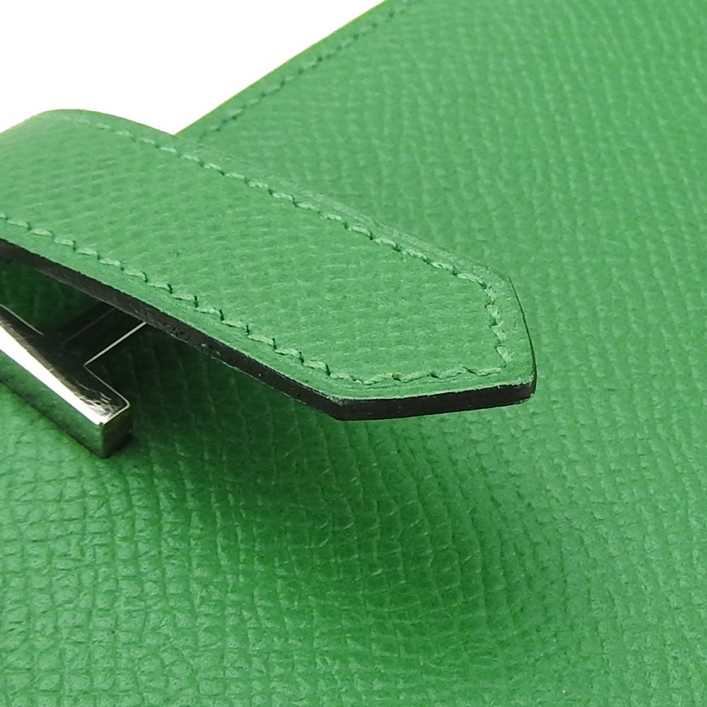 HERMES Long Wallet Purse Epsom Bamboo Beansufla Women Used Authentic