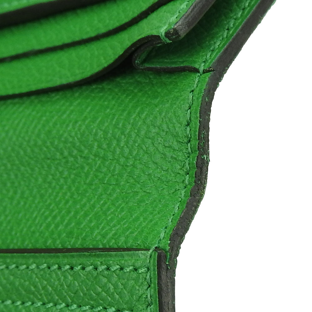 HERMES Long Wallet Purse Epsom Bamboo Beansufla Women Used Authentic
