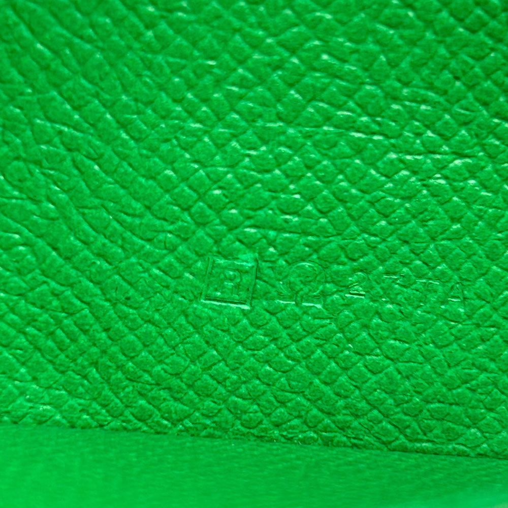 HERMES Long Wallet Purse Epsom Bamboo Beansufla Women Used Authentic