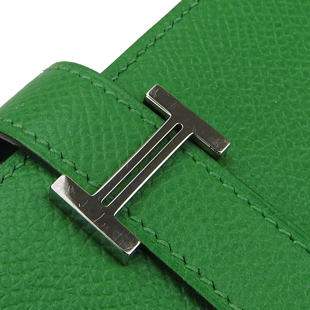 HERMES Long Wallet Purse Epsom Bamboo Beansufla Women Used Authentic