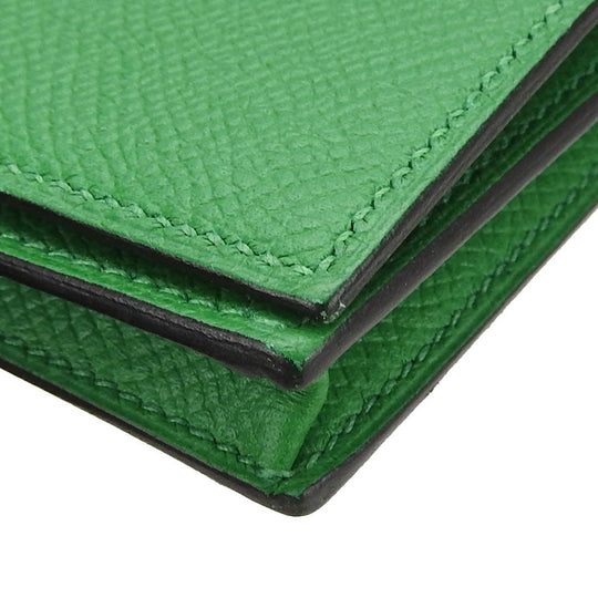 HERMES Long Wallet Purse Epsom Bamboo Beansufla Women Used Authentic