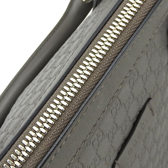 GUCCI Handbag 449654 leather gray Micro Guccisima Women Used Authentic