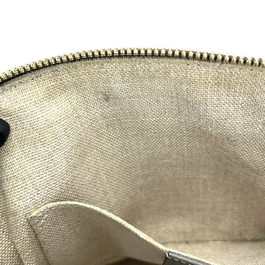 GUCCI Handbag 449654 leather gray Micro Guccisima Women Used Authentic