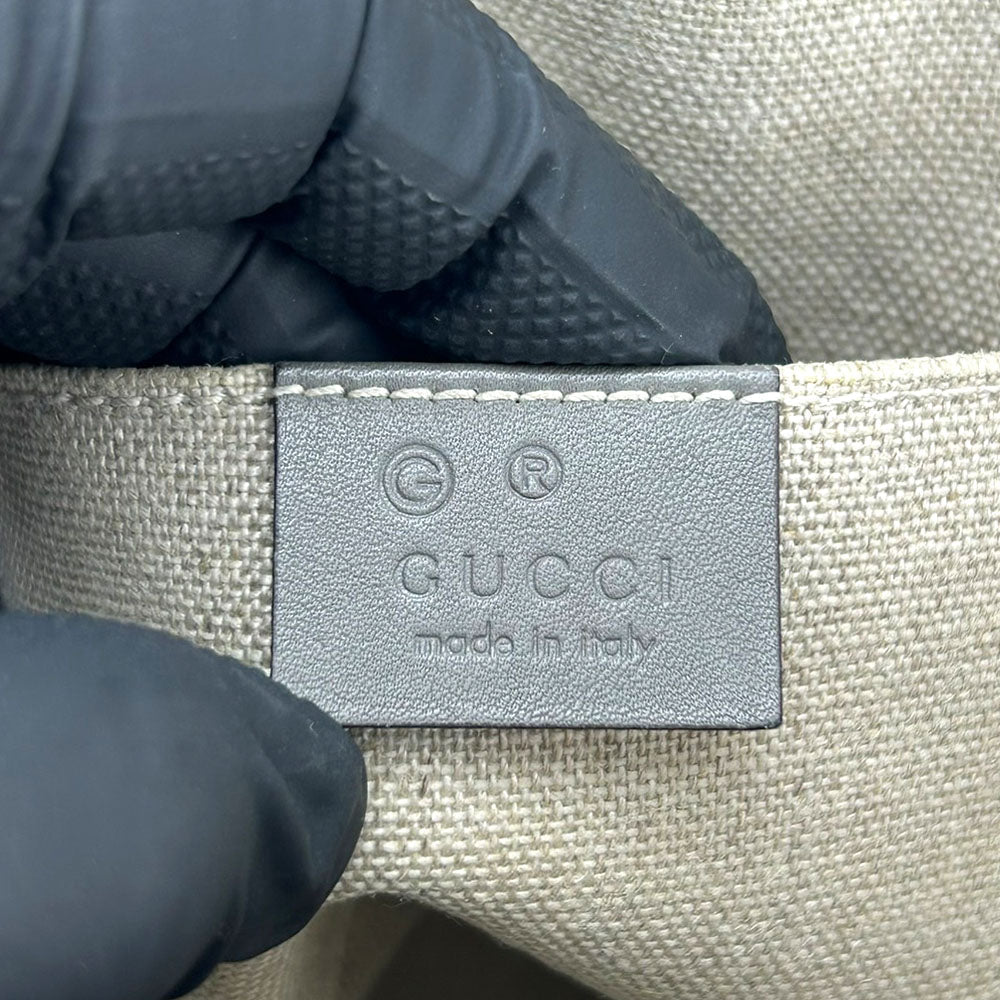 GUCCI Handbag 449654 leather gray Micro Guccisima Women Used Authentic