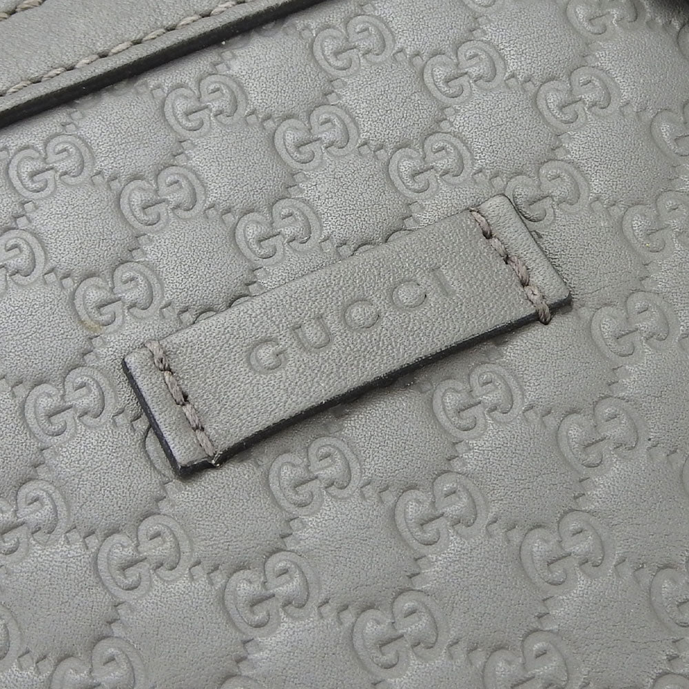 GUCCI Handbag 449654 leather gray Micro Guccisima Women Used Authentic