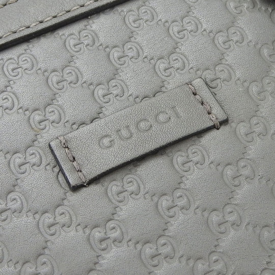 GUCCI Handbag 449654 leather gray Micro Guccisima Women Used Authentic