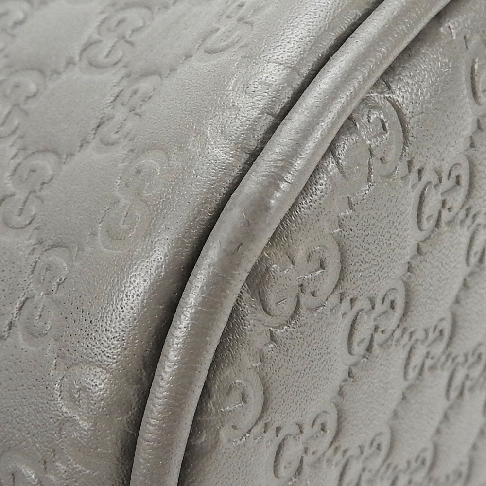 GUCCI Handbag 449654 leather gray Micro Guccisima Women Used Authentic