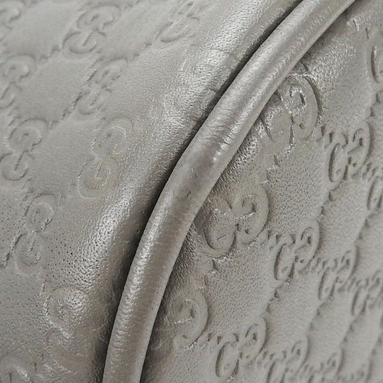 GUCCI Handbag 449654 leather gray Micro Guccisima Women Used Authentic