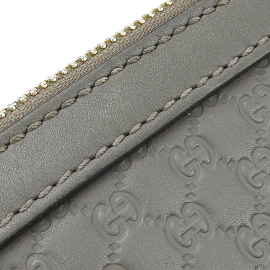 GUCCI Handbag 449654 leather gray Micro Guccisima Women Used Authentic