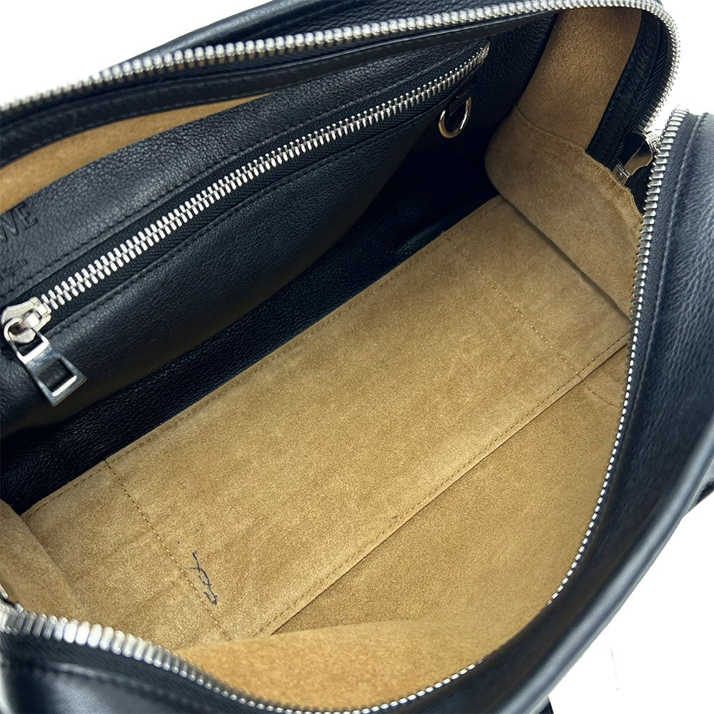 LOEWE Handbag leather black Americana 28 Women Used Authentic