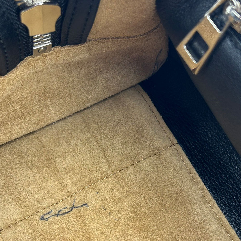 LOEWE Handbag leather black Americana 28 Women Used Authentic