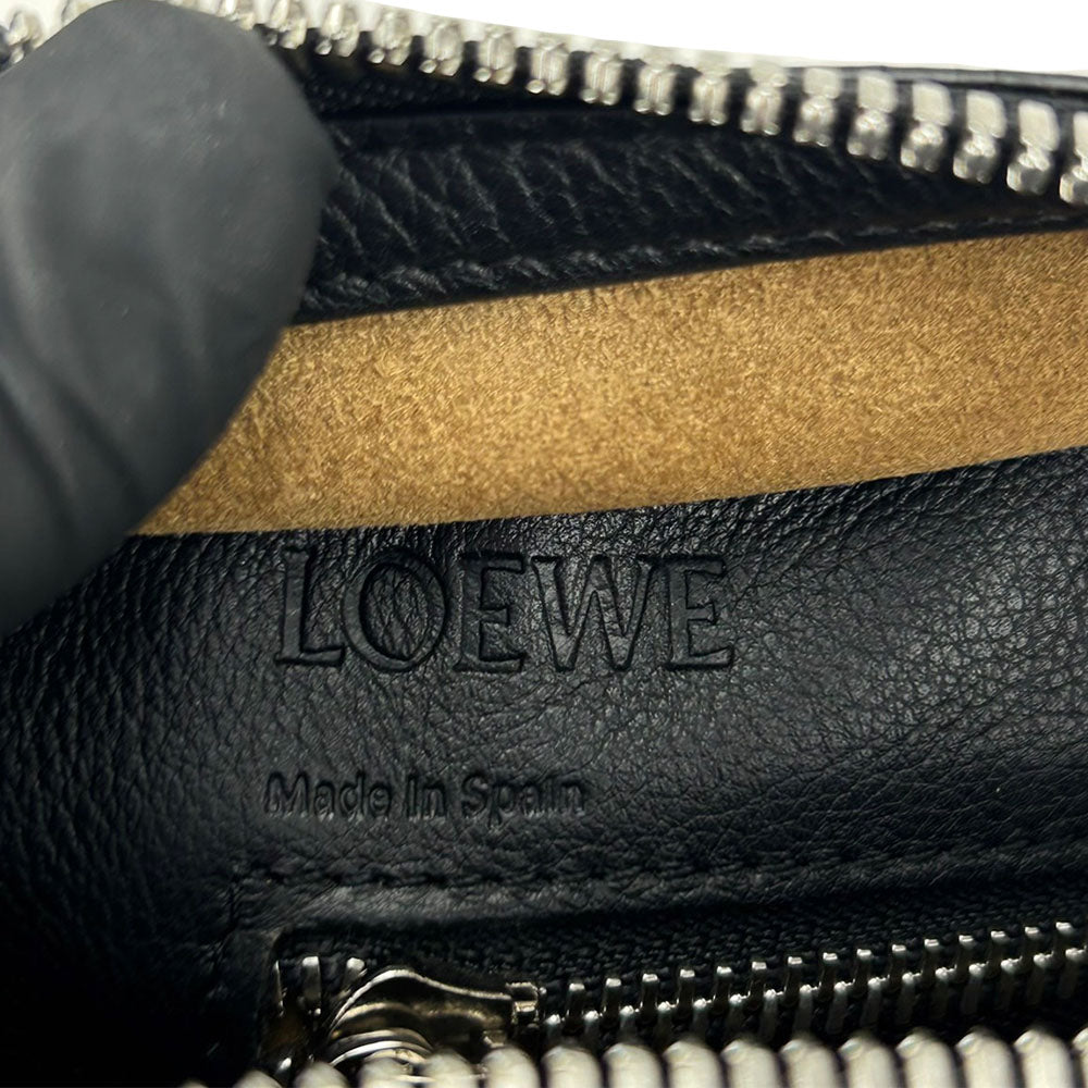 LOEWE Handbag leather black Americana 28 Women Used Authentic