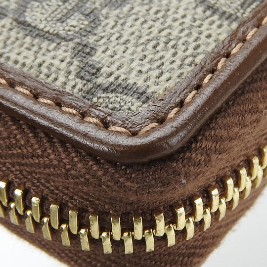 GUCCI Long Wallet Purse 673003 GG Supreme Canvas beige Interlocking G Women Used Authentic