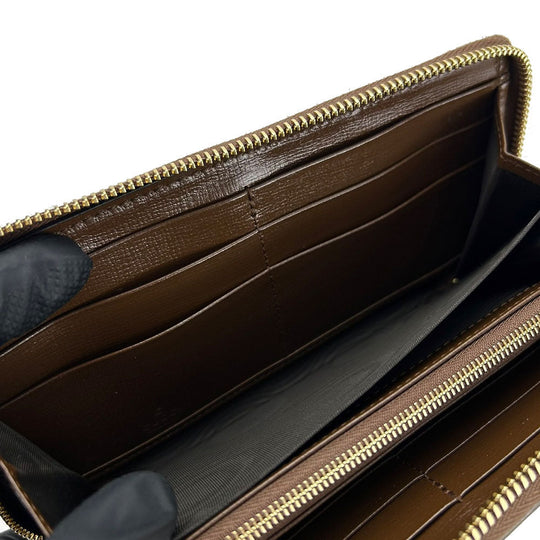 GUCCI Long Wallet Purse 673003 GG Supreme Canvas beige Interlocking G Women Used Authentic