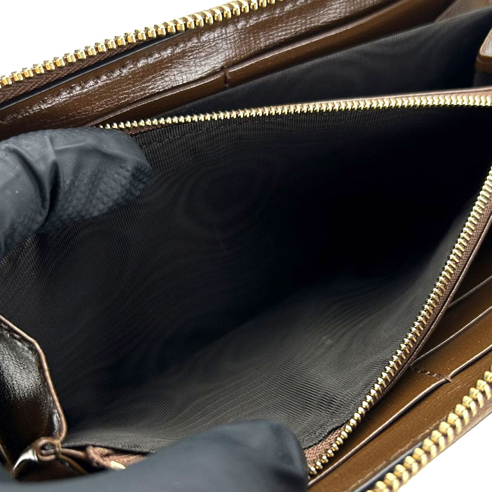 GUCCI Long Wallet Purse 673003 GG Supreme Canvas beige Interlocking G Women Used Authentic