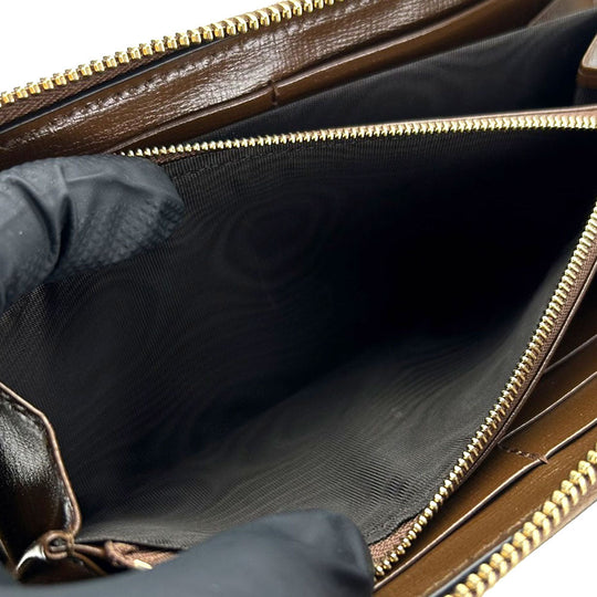 GUCCI Long Wallet Purse 673003 GG Supreme Canvas beige Interlocking G Women Used Authentic