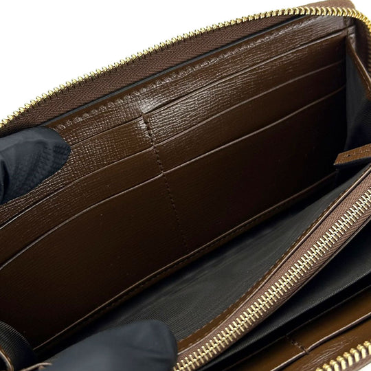 GUCCI Long Wallet Purse 673003 GG Supreme Canvas beige Interlocking G Women Used Authentic