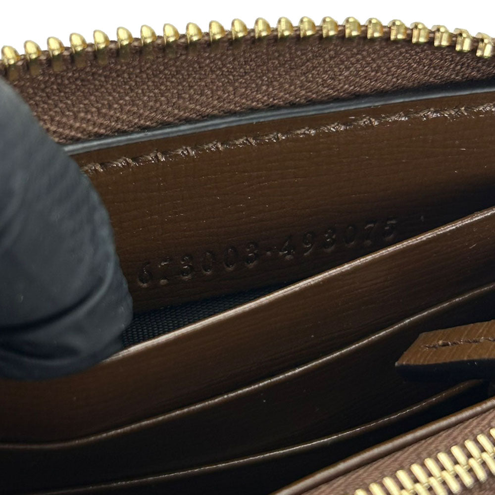 GUCCI Long Wallet Purse 673003 GG Supreme Canvas beige Interlocking G Women Used Authentic