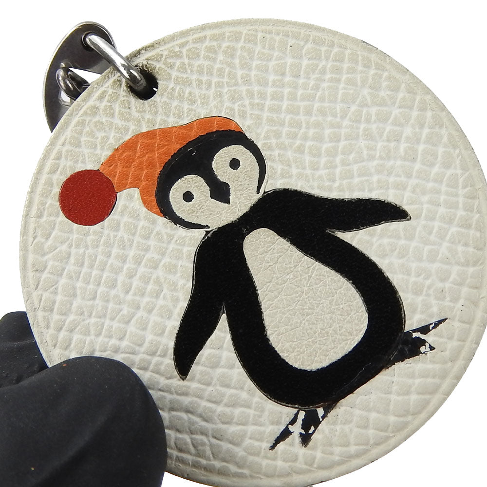 HERMES Bag charm Leather, Silver925 Multi Animal Motif Penguin Women(Unisex) Used Authentic