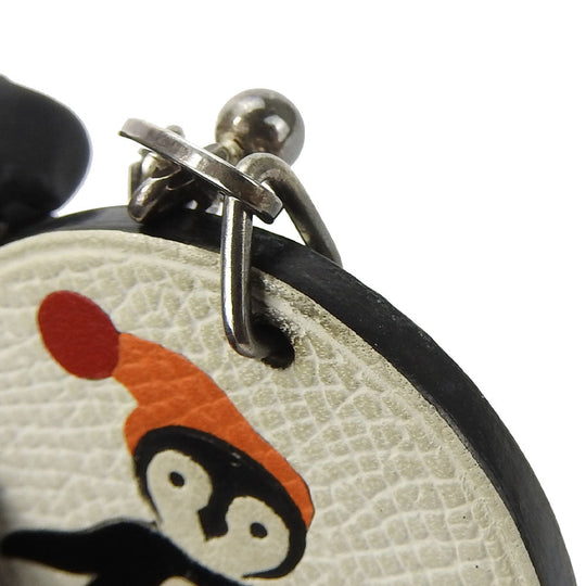HERMES Bag charm Leather, Silver925 Multi Animal Motif Penguin Women(Unisex) Used Authentic