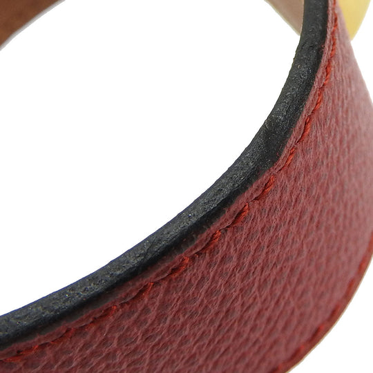 HERMES bracelet Epsom, Metal Red Medor Women Used Authentic