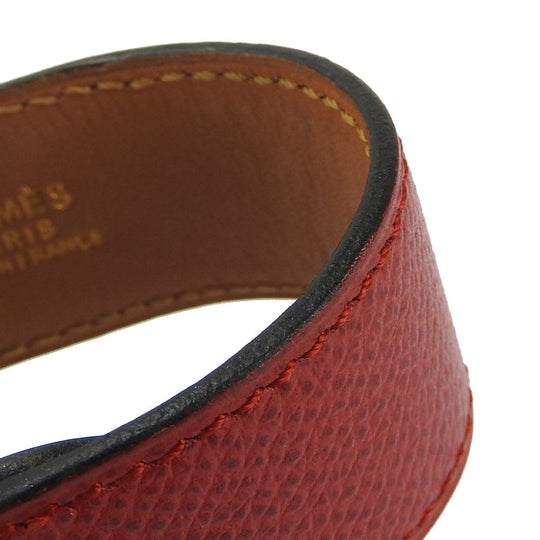 HERMES bracelet Epsom, Metal Red Medor Women Used Authentic
