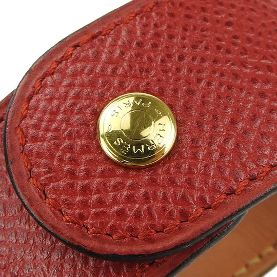 HERMES bracelet Epsom, Metal Red Medor Women Used Authentic