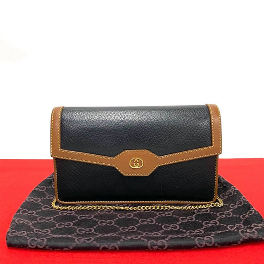 GUCCI Shoulder Bag leather black
