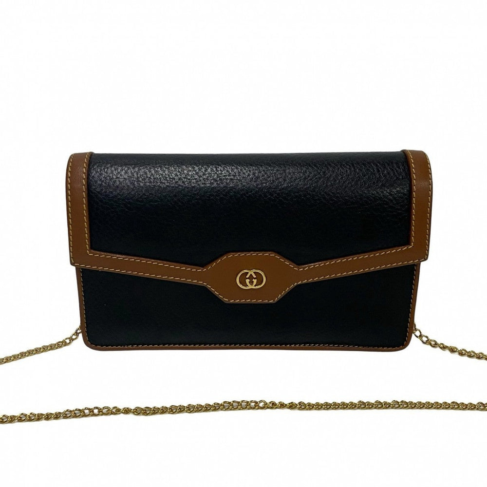GUCCI Shoulder Bag leather black