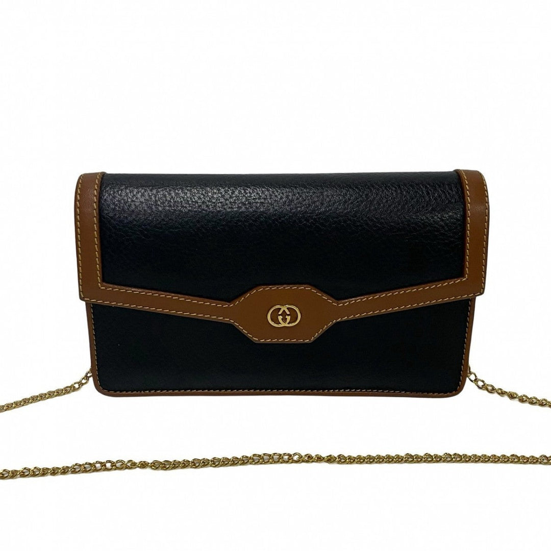 GUCCI Shoulder Bag leather black