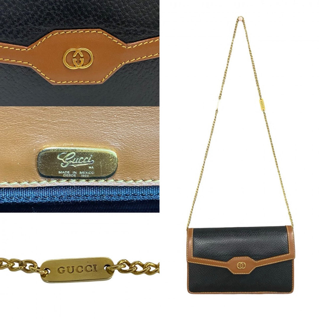 GUCCI Shoulder Bag leather black